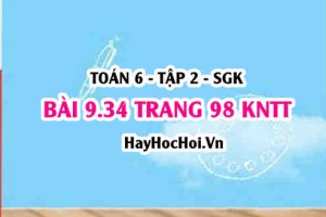 Bài 9.34 trang 98 Toán 6 Tập 2 Kết nối tri thức